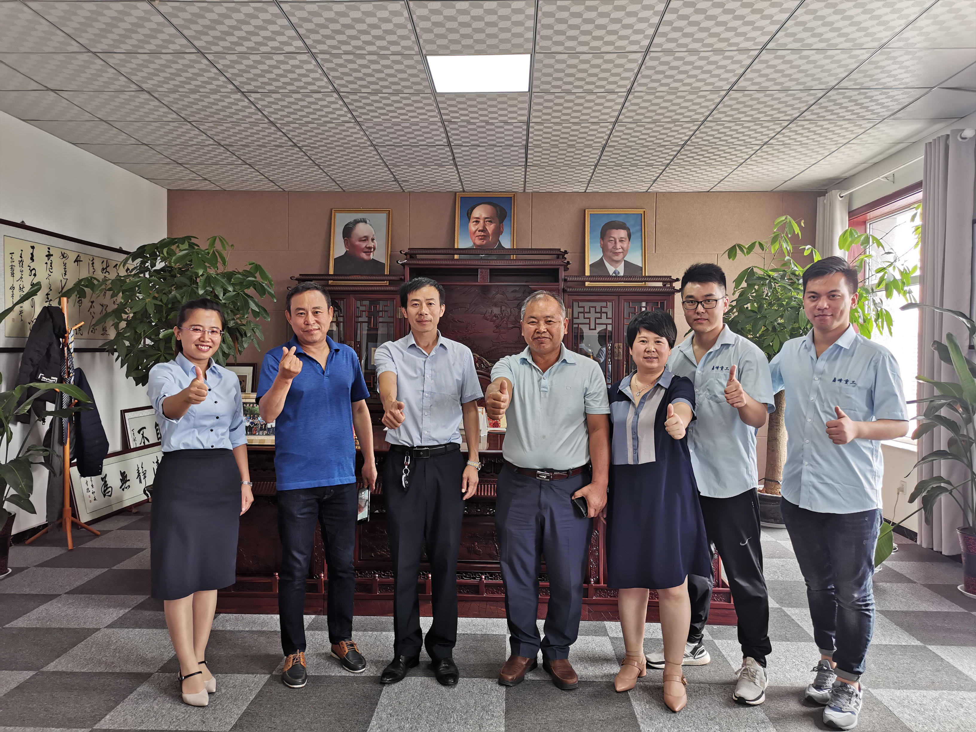 Taking photos with China customers